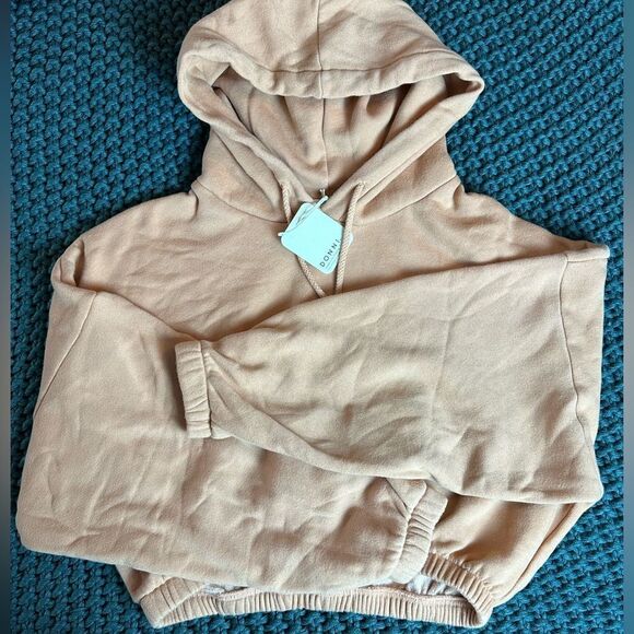 NWT DONNI. Cropped Hoodie - Brown - XS - Picture 6 of 7